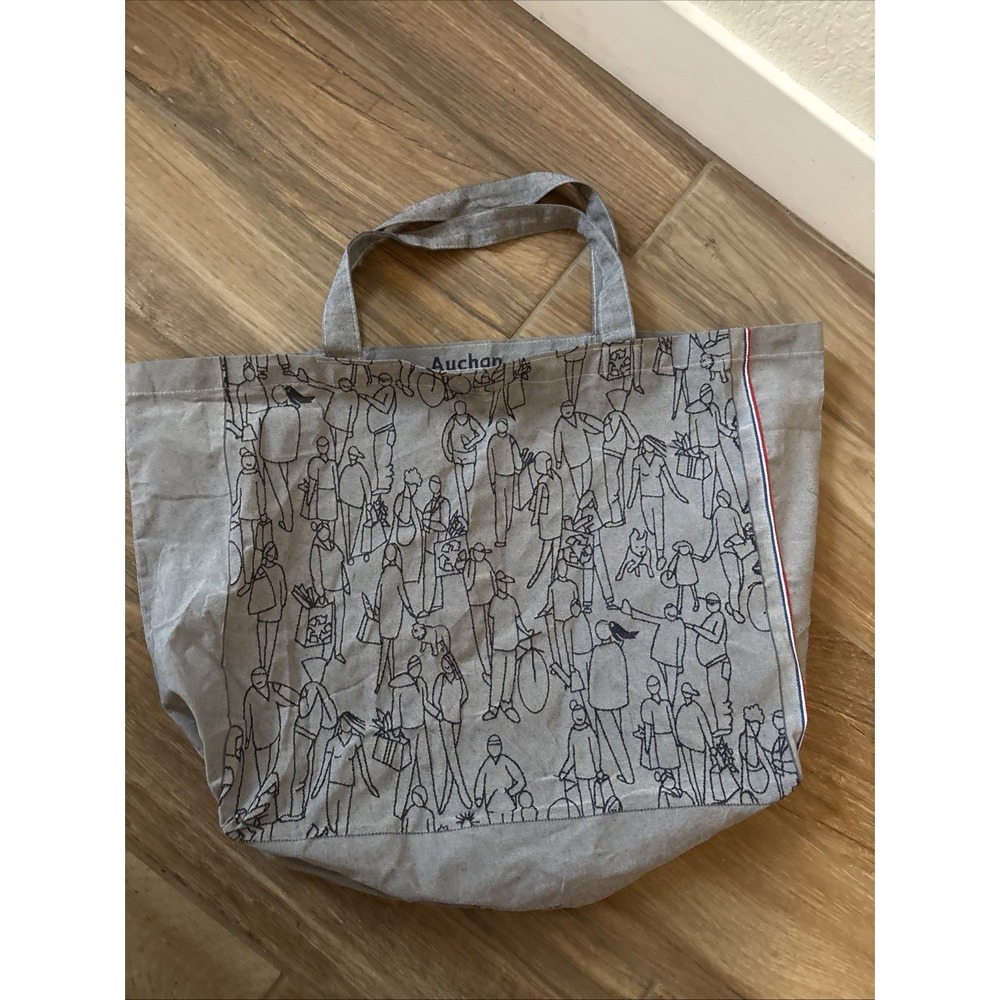 Auchan French Canvas Tote Bag Blue Recycled Indispensac Je Suis Inoubliable